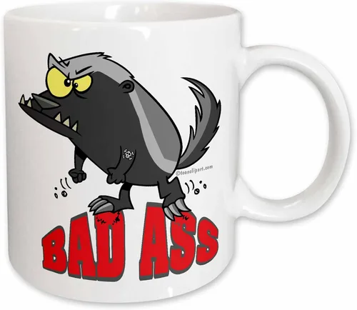 Miniatura 11 de 3dRose Badass Bad Ass Honey Badger - Taza de dos tonos, 11 onzas, rojo/blanco 2-Rojo/Blanco