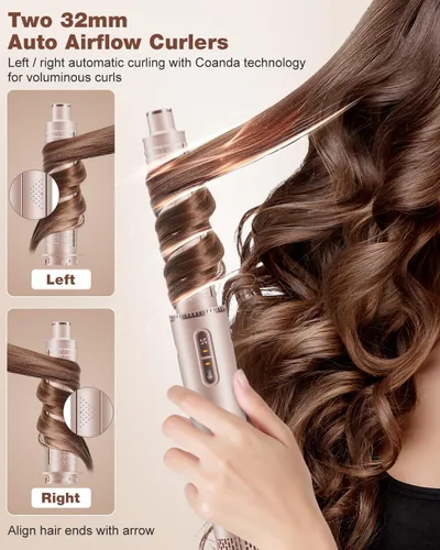 Miniatura 3 de 7MAGIC Estilizador de cabello y cepillo secador de cabello 7 en 1, secador de cabello de alta velocidad de 110,000 RPM con iones negativos