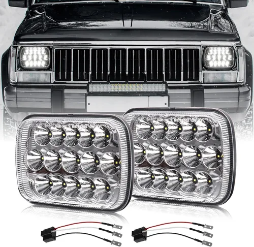Miniatura 12 de BICYACO DOT - Faros delanteros LED de 110 W, 5 x 7, 7 x 6 pulgadas, proyector de haz sellado LED alto/bajo, compatible con Jeep Wrangler YJ Cherokee