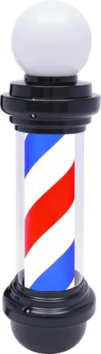 Miniatura 4 de Luz de poste de barbero de 27 pulgadas rojo blanco y azul