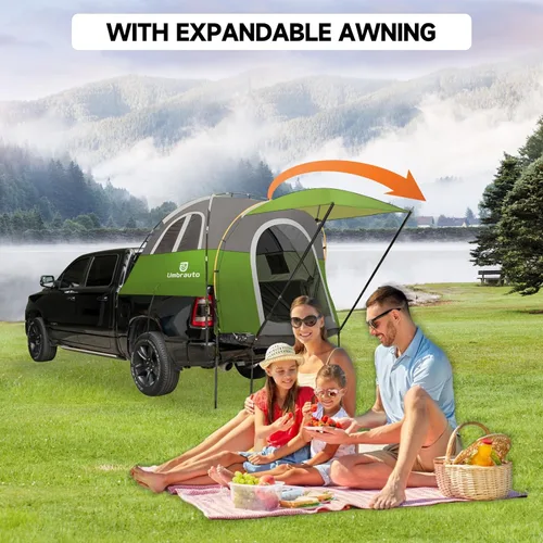 Miniatura 7 de Umbrauto Tienda de campaña para cama de camioneta con toldo: 6.3-6.7 pies PU3000mm impermeable Tiendas de campaña para camioneta de puerta trasera
