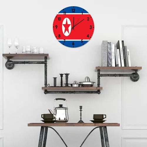 Miniatura 338 de Cheyan Reloj de pared con bandera de Canadá de 12 pulgadas, silencioso, sin tictac, de PVC, funciona con pilas, reloj redondo decorativo, regalo