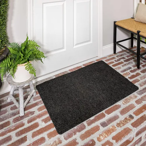 Mohawk Home Tapete utilitario gris carbón sólido (1 pies 6 pulgadas x 2 pies 6 pulgadas), perfecto para garaje, entrada, porche y cuarto de servicio