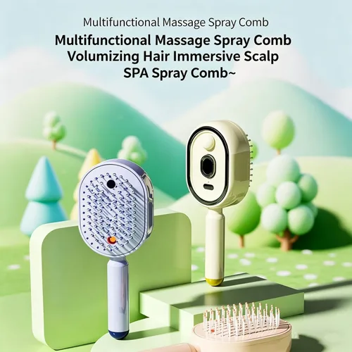 Miniatura 2 de Electric Steam Brush for Hair, 2 in 1 Steam Hair Straightener Brush with Water Spray, Rechargeable, Fast Heat-Up Misting Detangling Brush to Reduce