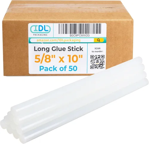 Miniatura 12 de IDL Packaging Barras de pegamento caliente de tamaño completo de 5/8 x 10 pulgadas para pistolas de pegamento, transparentes (paquete de 10)