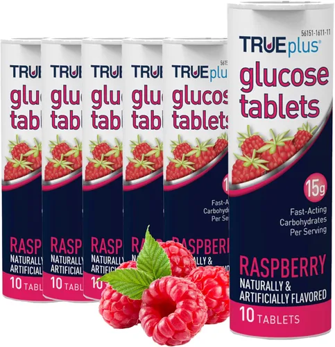 Miniatura 10 de TRUEplus Tabletas de glucosa, masticables, sabor a naranja, 0.53 oz de carbohidratos de acción rápida, sin grasa, sin gluten, potencian la energía