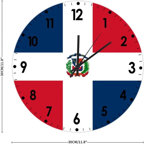 Miniatura 814 de Cheyan Reloj de pared con bandera de Canadá de 12 pulgadas, silencioso, sin tictac, de PVC, funciona con pilas, reloj redondo decorativo, regalo