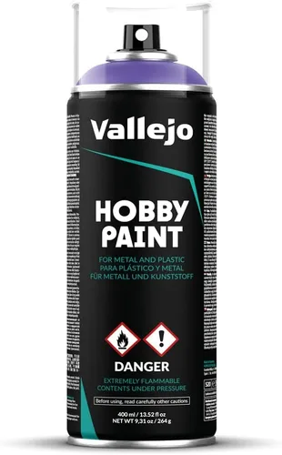 Vallejo - Pintura en aerosol para afición Fantasy Color | Púrpura Alien 400 ml (13.5 fl.oz.) | Crea un acabado mate y autonivelante perfecto |