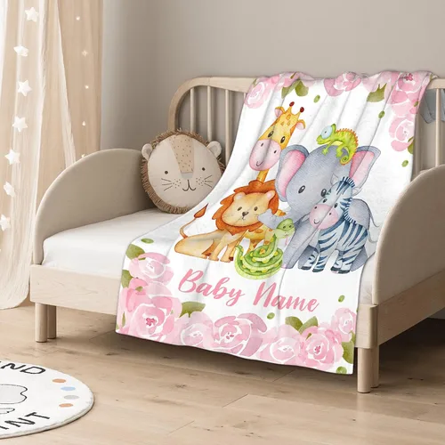 Miniatura 2 de Manta de bebé personalizada para niñas y niños, manta de bebé personalizada con nombre para niños pequeños, niños, ducha, recién nacidos, guardería