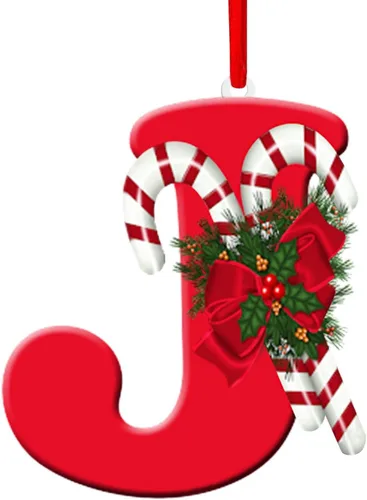 Miniatura 16 de Colgante de decoración para árbol de Navidad de 26 letras, adornos de árbol de Navidad, adornos de Navidad personalizados, decoración de Navidad