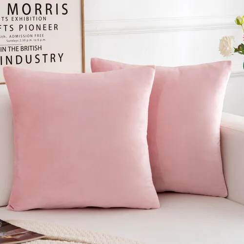 Miniatura 10 de Juego de 2 fundas de almohada decorativas de terciopelo, funda de cojín cuadrada suave para decoración del hogar para sala de estar, sofá o cama