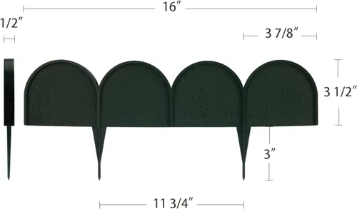 Miniatura 2 de Evelyne Borde de borde de jardín en medio círculo (semicírculo) diseño arqueado – 15 piezas de revestimiento de valla de jardinería verde barrera