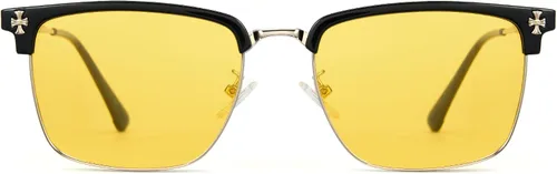 Miniatura 3 de Cyxus Retro Lentes Azules para Hombre - Lentes Cuadrados TR90 con Marco de Metal Blowline, Elegantes y Modernos para Trabajo Diario en Computadora