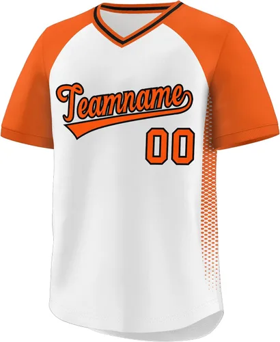 Miniatura 25 de Camiseta de béisbol personalizada con cuello en V para hombres, mujeres y jóvenes, camisetas de béisbol personalizadas con costuras o estampadas