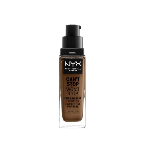 Miniatura 17 de NYX PROFESSIONAL MAKEUP Base de maquillaje Can't Stop Won't Stop, cobertura completa las 24 horas, acabado mate, color beige verdadero 08 VERDADERO