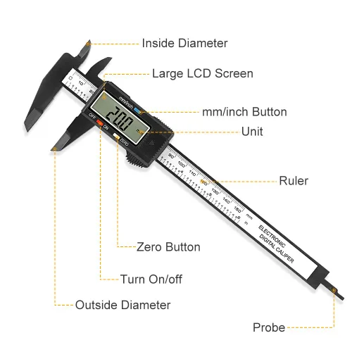 Miniatura 5 de Calibre digital, calibre Sangabery de 0 a 6 pulgadas con pantalla LCD grande, función de apagado automático, herramienta de medición de conversión