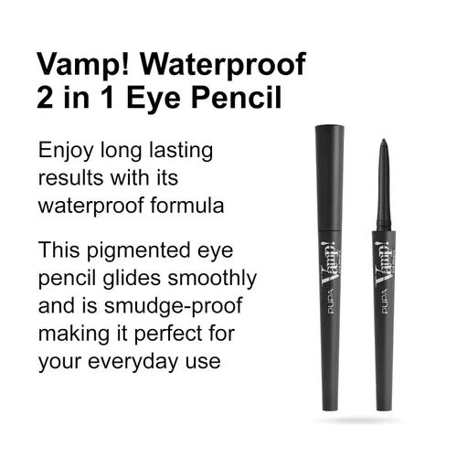 Miniatura 2 de PUPA Milano Vamp! Lápiz de ojos impermeable 100 icónicos negro - Lápiz delineador rico y crema para hacer que los ojos destaquen, fórmula duradera