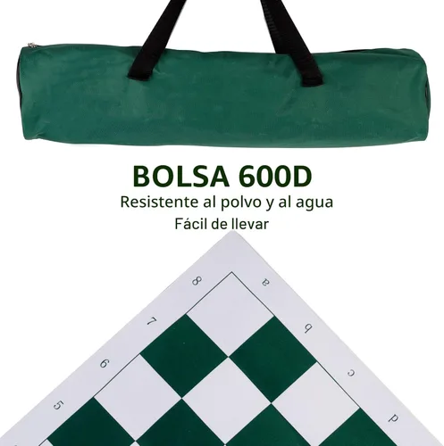 Miniatura 6 de Juegoal Juego de ajedrez y damas portátil de 20", 2 en 1 juegos de mesa de viaje para niños y adultos, juegos de ajedrez plegables enrollables
