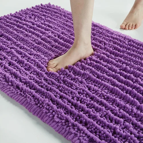 Miniatura 8 de FLOLEOPA Alfombras de Baño de Microfibra de Felpa Suave, Alfombras de Baño Absorbentes Antideslizantes Lavables a Máquina, Tapetes de Baño para Beige