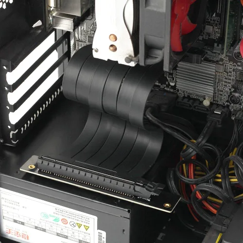 Miniatura 3 de Tarjeta gráfica GPU vertical de velocidad completa PCI-E 4.0 x16 Cable elevador de alta velocidad Gen4 Flexible Extensor Cable Riser Puerto