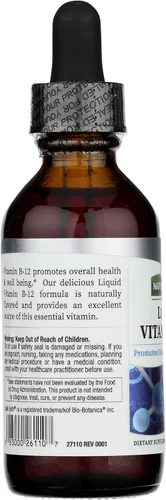 Miniatura 5 de Nature's Answer Vitamina líquida B-12 Promueve la función nerviosa saludable y los niveles de energía Con sabor natural y sin gluten, 2 onzas