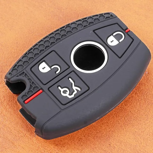 Miniatura 4 de DON'T TOUCH MY KEY Paquete de 2 fundas de silicona para llavero remoto de 3 botones compatibles con Mercedes Benz GLA GLK CLA GLS SLK