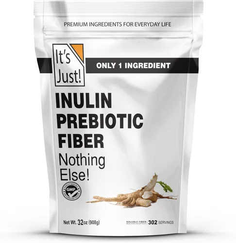 It's Just! - Fibra prebiótica de inulina, soluble en agua, polvo de raíz de achicoria, promueve la salud intestinal, fabricado en Estados Unidos,