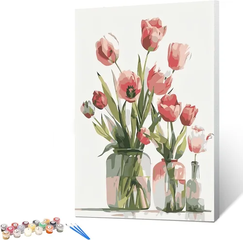 Miniatura 12 de Ginkko Kit de Pintura por Números para Adultos, Lienzo enmarcado de 12x16 pulgadas de Playa, Pinturas acrílicas no tóxicas y pinceles, Regalo