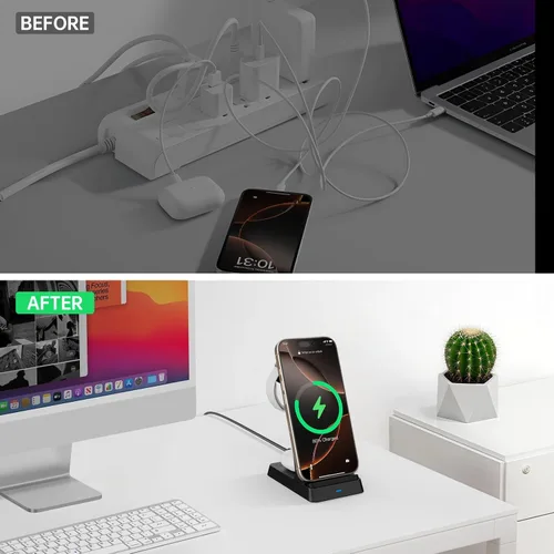 Miniatura 8 de Estación de carga 3 en 1 2026 de carga rápida para iPhone, cargador inalámbrico para iPhone 17 16e 16 15 14 13 12 11 X Pro Max y Apple Watch