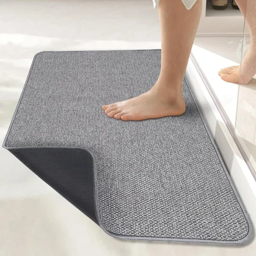 Bosap Alfombra de Baño, Alfombras Corredoras de Baño Ultra Delgadas, Alfombras de Baño Grandes para Baño, Secado Rápido, Antideslizante, Lavable a