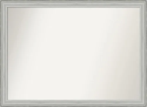 Miniatura 258 de Amanti Art Espejo de baño plateado para sobre fregadero, 25 x 25 pulgadas, espejo de tocador cuadrado estrecho de níquel cepillado, marco de madera
