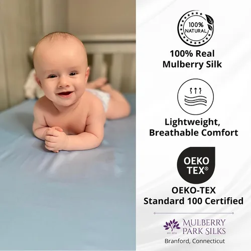 Miniatura 5 de Mulberry Park 19 Momme Funda de almohada de seda para niños y niños pequeños, evita la cabeza de cama y el encrespamiento, suave con la piel