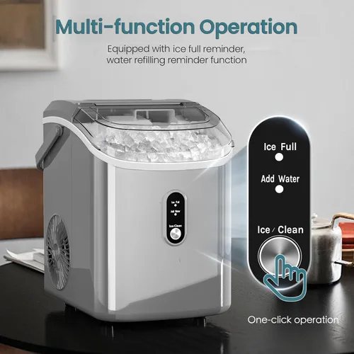 Miniatura 4 de Antarctic Star Máquina de hielo para encimera con hielo de pellets masticable suave, 34 libras/24 horas, operación con un solo clic, máquina