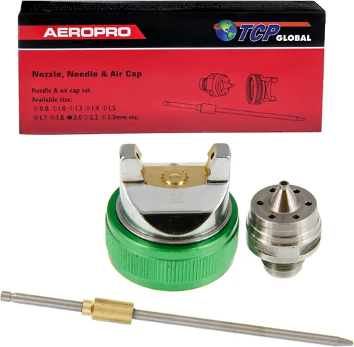 TCP Global 2.0 Aguja, boquilla, tapa de aire para la pistola de pulverización de la serie G6600
