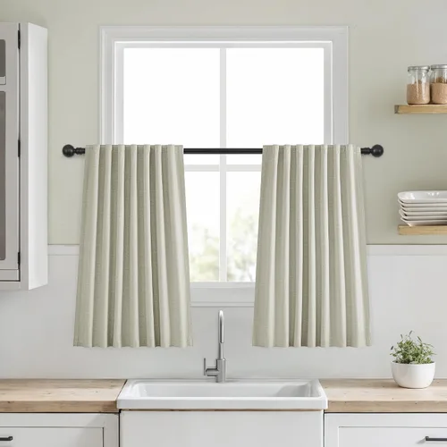 Miniatura 29 de Cortinas opacas de 54 pulgadas de largo para dormitorio, sala de estar, cortinas beige con aislamiento térmico, oscurecimiento de la habitación