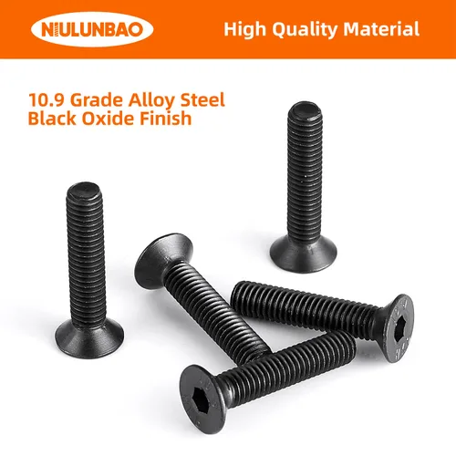 Miniatura 3 de Tornillos avellanados de cabeza plana M6 x 0.787 in, 0.984 in, 1.181 in, 1.378 in, 1.575 in, tornillos avellanados, acero de aleación de grado 10.9