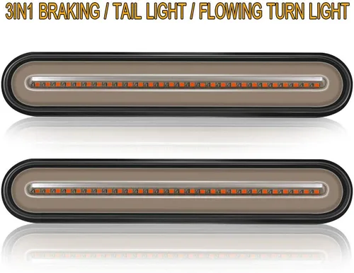 Miniatura 5 de Paquete de 2 barras de luces traseras LED de 9 pulgadas para remolque + parada de freno + conjunto de luces de señal de giro e identificación, tira