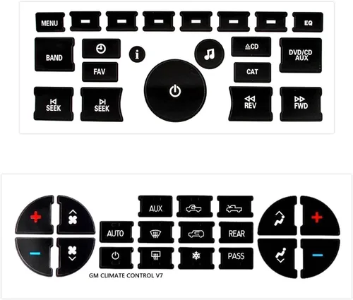 Miniatura 10 de x xotic tech Paquete de 2 calcomanías de botón de CA para automóvil, kit de reparación de botón de control de CA, compatible con Chevy Silverado