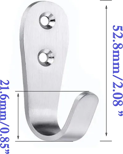 Miniatura 2 de FGen 20 ganchos colgantes de acero inoxidable - Ganchos sólidos para accesorios de baño de hotel familiar