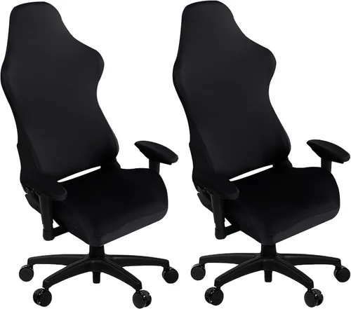Miniatura 10 de SARAFLORA - Fundas elásticas para silla de computadora para sillón, silla giratoria, silla de juego, silla de computadora (negro, extragrande)