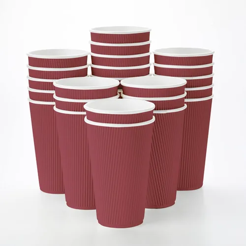Miniatura 25 de Vasos de café de papel aislado de pared corrugada, 12 onzas, 12 onza, Negro