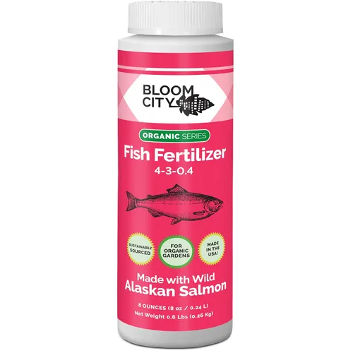 Bloom City Fertilizante orgánico de pescado silvestre y suplemento vegetal, ideal para raíces y suelo, hecho de salmón sostenible, 1/2 pinta (8 oz)