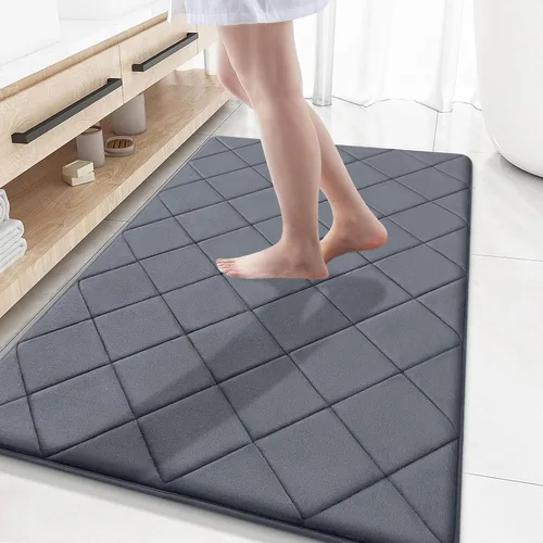 Miniatura 200 de OLANLY Tapete de baño de espuma viscoelástica de 24 x 16 pulgadas, ultra suave y absorbente, lavable a máquina, cómodo tapete de baño para suelo