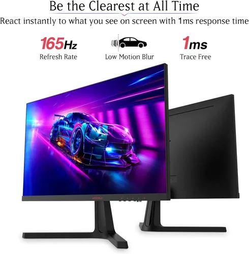 Miniatura 2 de KOORUI - Monitor para computadora de 24 pulgadas, monitor para juegos FHD 1080P 165Hz VA 1ms, tecnología AdaptiveSync, LED ultradelgado, HDMI X2 DP