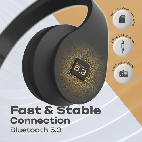 Miniatura 5 de PowerLocus - Audífonos inalámbricos Bluetooth para usar sobre las orejas, estéreo, plegables, con cable y micrófono incorporado para iPhone