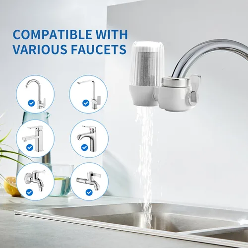 Miniatura 4 de Filtro de agua para grifo del fregadero, filtro de agua del fregadero, reduce el cloro, la arena y los olores, purificador de agua de modo doble