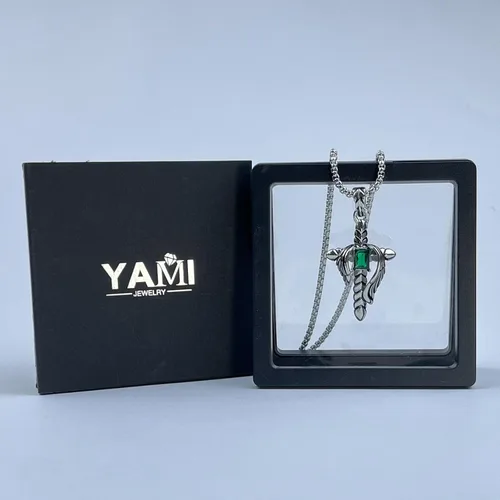 Miniatura 9 de YAMI Collar de alas angulares para hombre, ángel de la guarda, dragón, cuervo, pulpo, collar de anime, collar de acero inoxidable 316