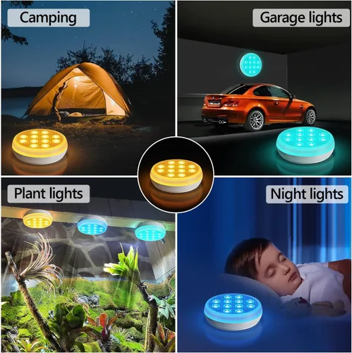 Miniatura 8 de QOLNBY - Luces de piscina, luces LED sumergibles recargables, luces impermeables subacuáticas IP68, luces flotantes tipo C con control remoto RF
