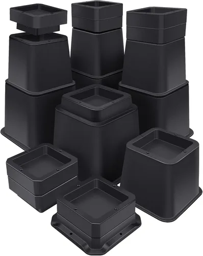 ANNKUT Elevadores de cama de 10 pulgadas resistentes, elevación en alturas de 1,2,3,4,5,6,7,8,9,10 pulgadas, elevadores de muebles ajustables para