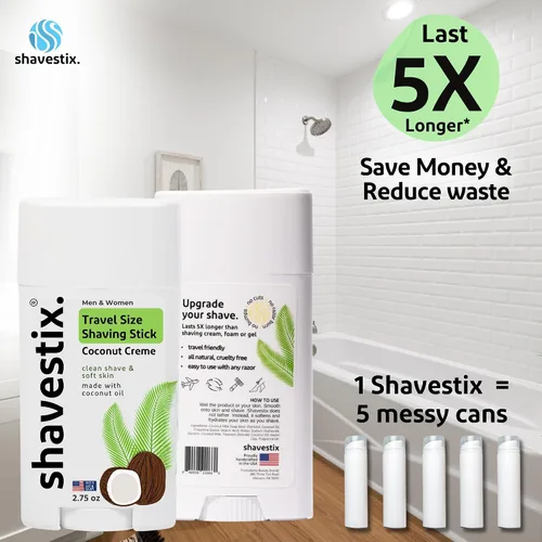 Miniatura 9 de Shavestix - Crema de afeitar en barra de 2.75 onzas – Pequeños regalos navideños, artículos de tocador de tamaño de viaje para mujeres Barra